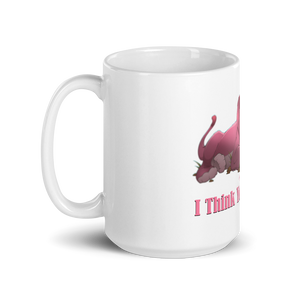 White Glossy Dandy Lion Mug