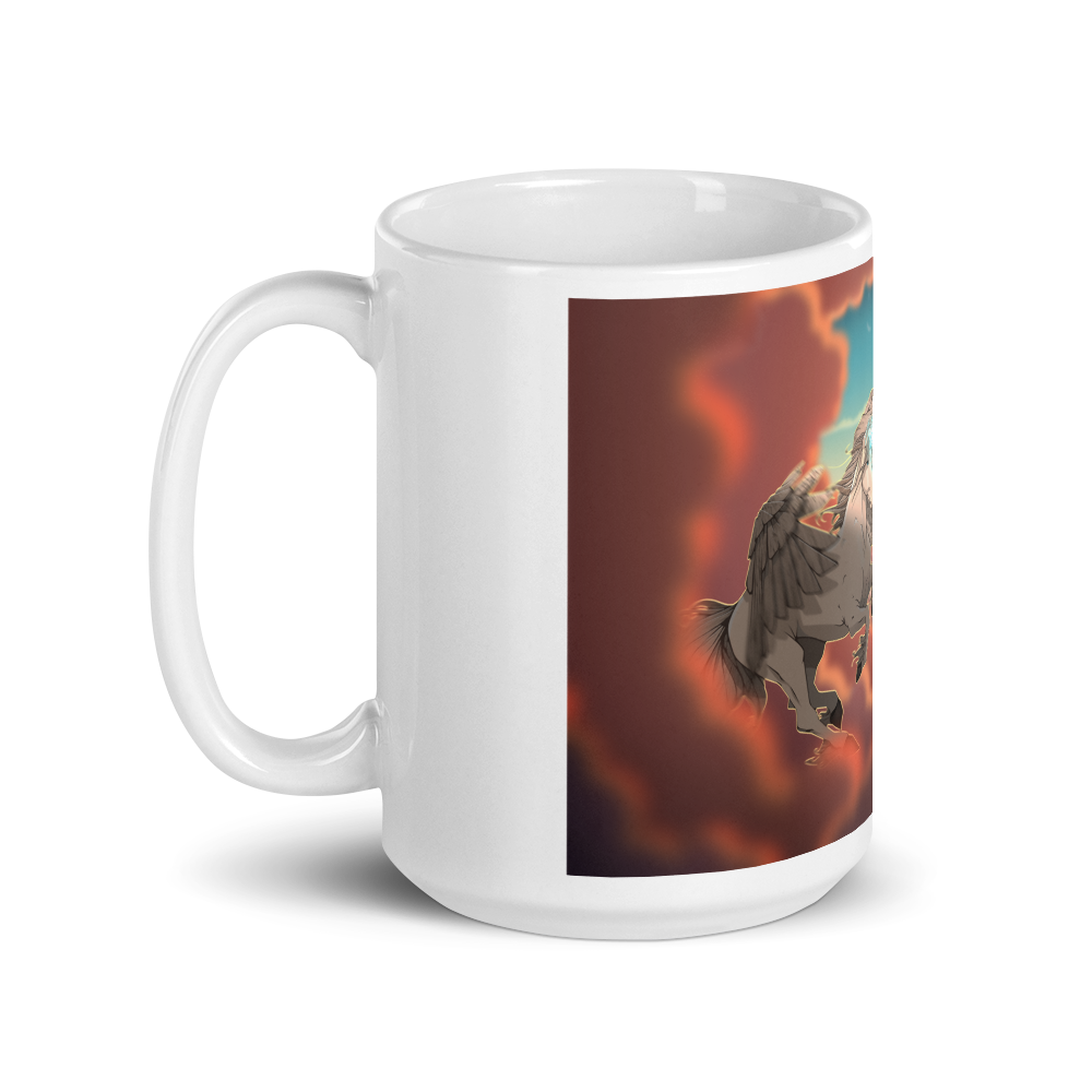 White Glossy Pegasus Unicorn Mug