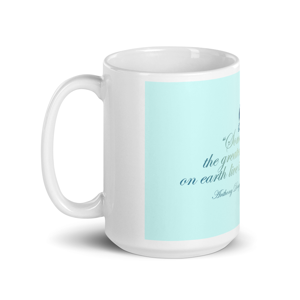 White Glossy Dolphin Collage Mug