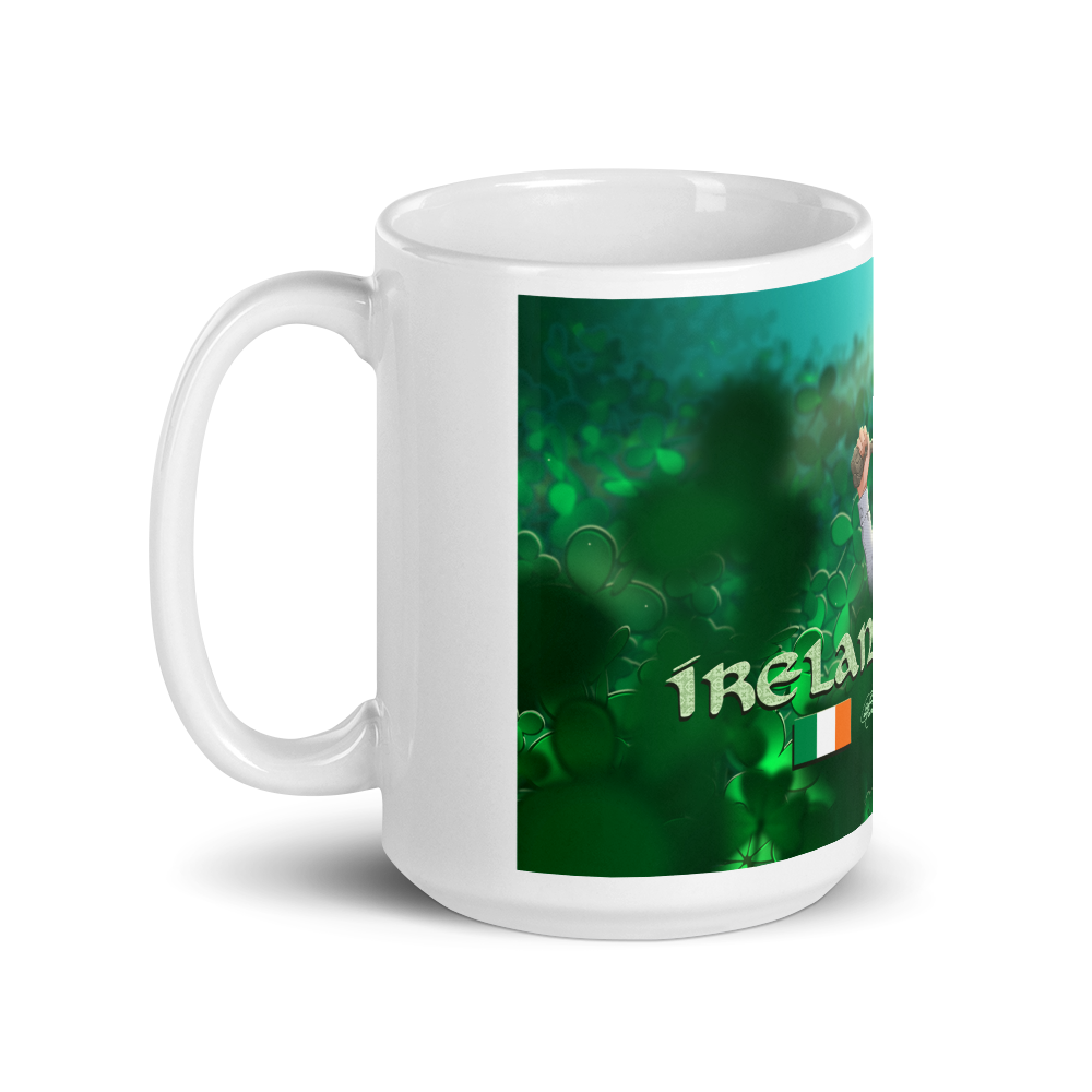 White Ireland Leprechaun Glossy Mug