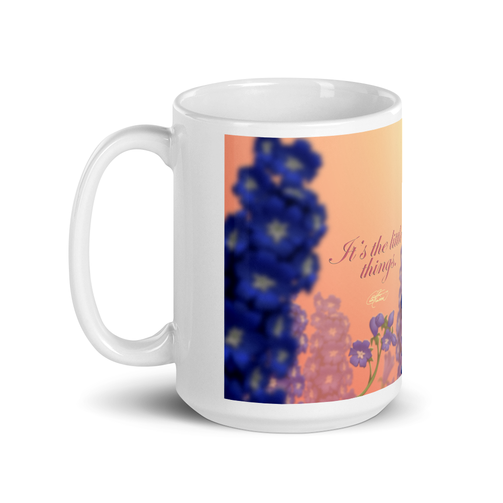 White Hummingbirds Glossy Mug