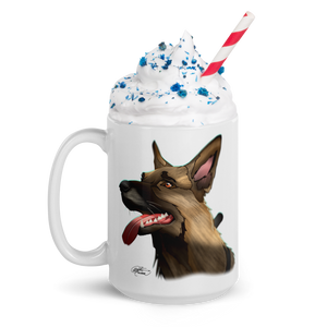 White German Shepherd Glossy Mug