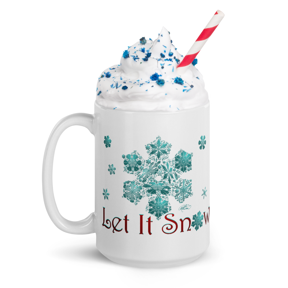 White Let It Snow Glossy Mug