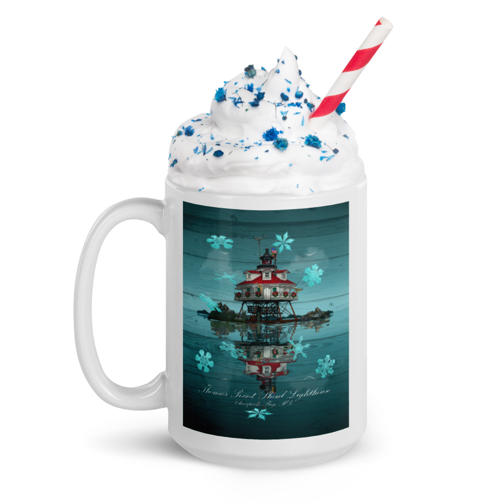 White Thomas Point Shoal Lighthouse Glossy Mug