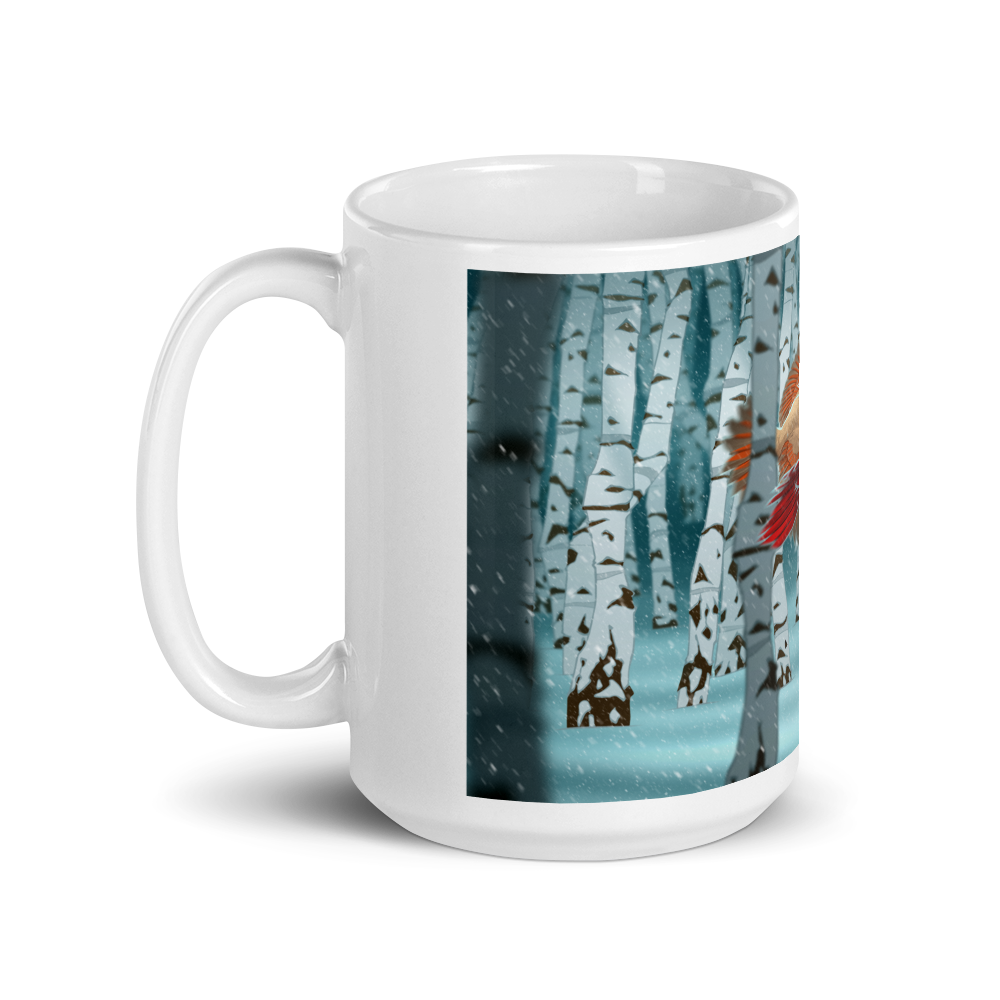 Cardinals In Snow White Glossy Mug