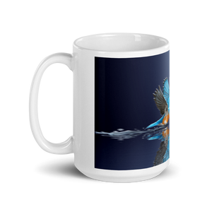 White Glossy Fawn Lake Bluebird Mug