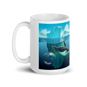 White Antarctic Penguins Glossy Mug