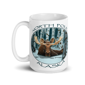 White Glossy Alaskan Moose Mug