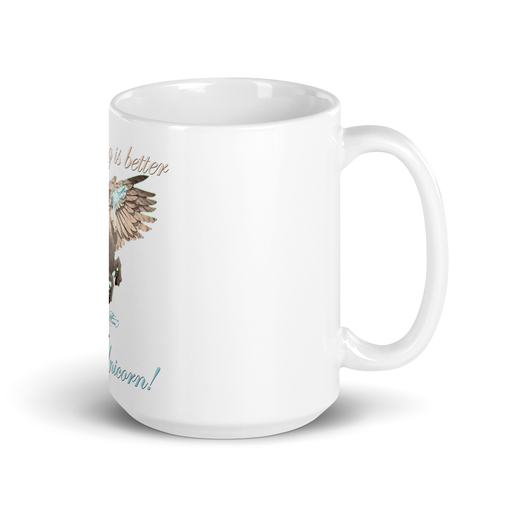 White Glossy Pegasus Unicorn Mug