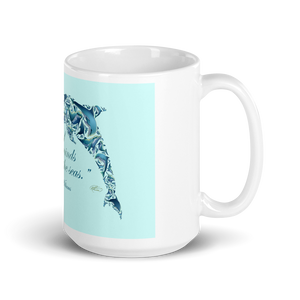 White Glossy Dolphin Collage Mug