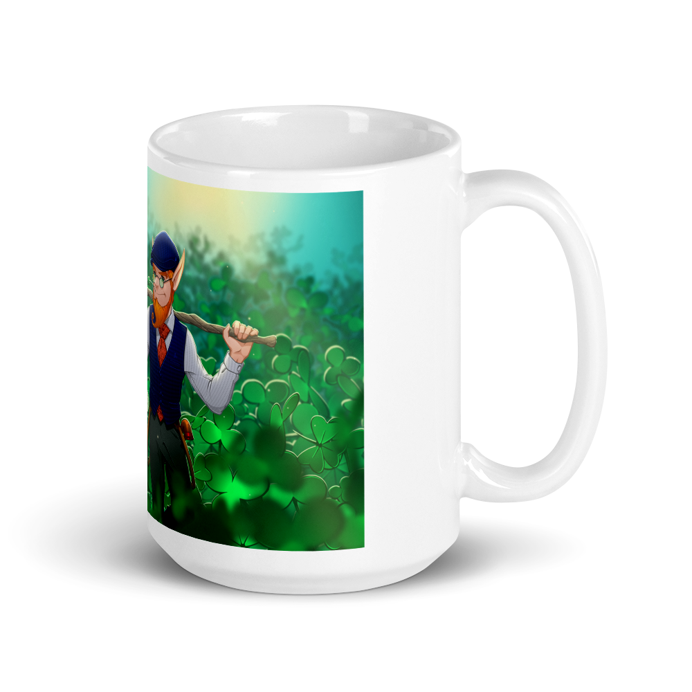 White Ireland Leprechaun Glossy Mug