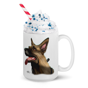 White German Shepherd Glossy Mug