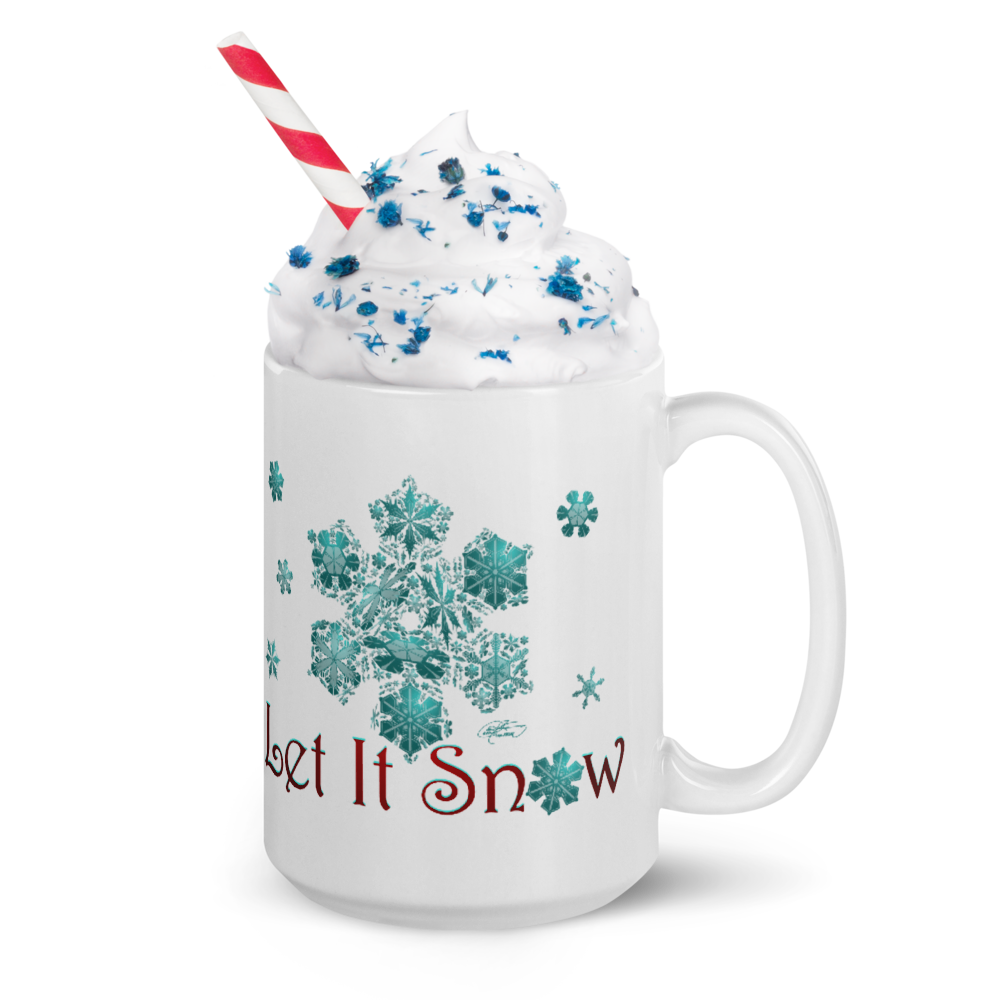 White Let It Snow Glossy Mug