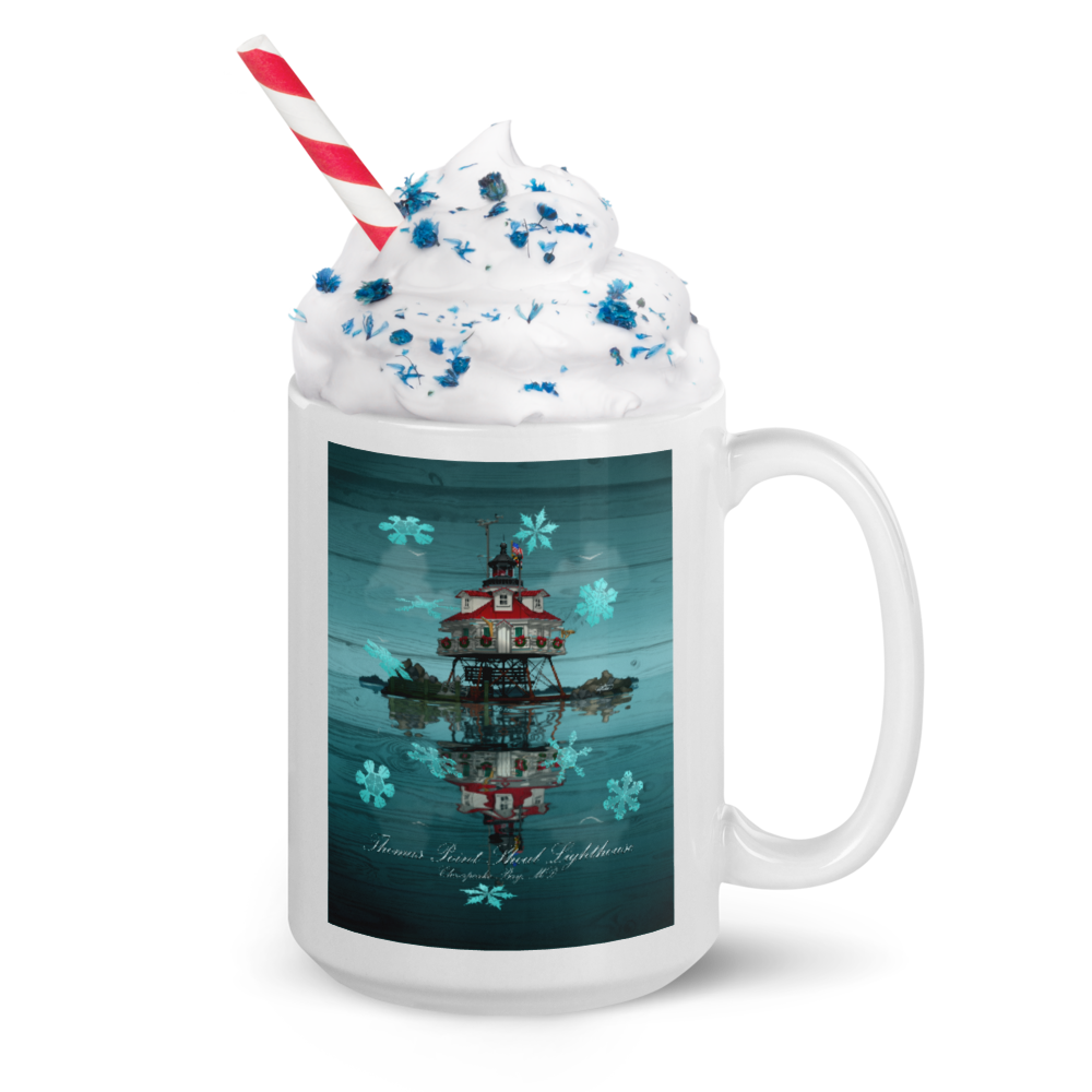 White Thomas Point Shoal Lighthouse Glossy Mug