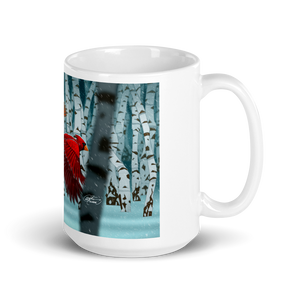 Cardinals In Snow White Glossy Mug