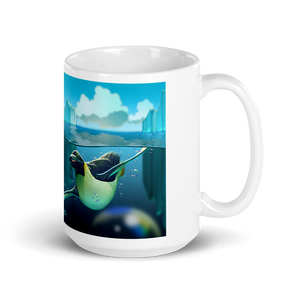 White Antarctic Penguins Glossy Mug