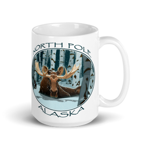 White Glossy Alaskan Moose Mug