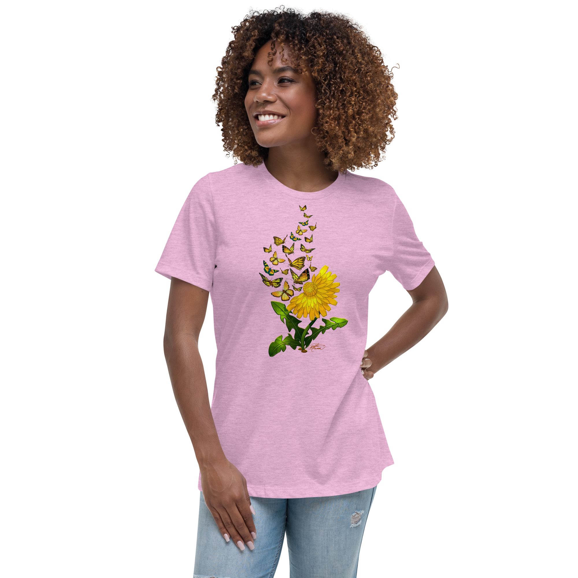 Women's Relaxed Dandelion to Butterflies T-Shirt